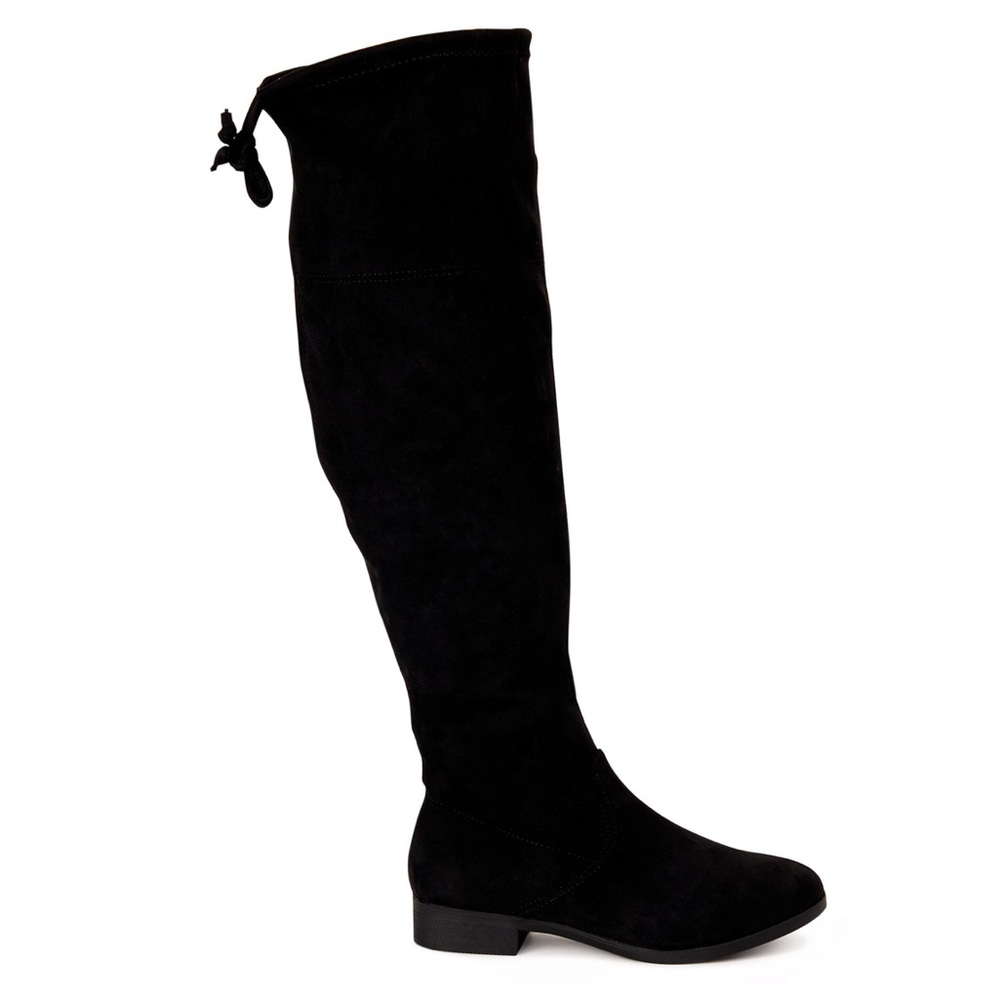High boots with tie & zipper